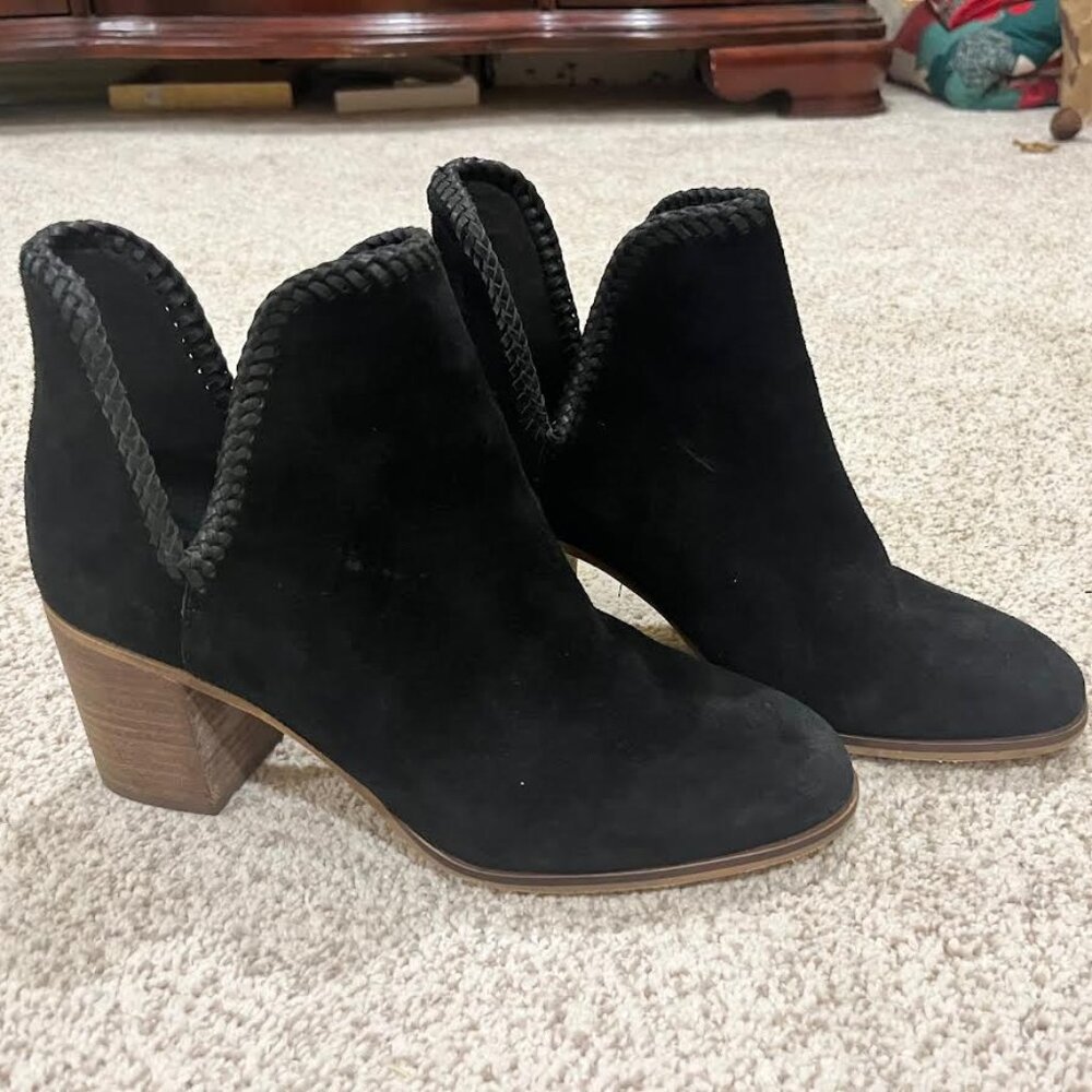 Beautiful Frye and Co. Black Phoebe Braid Booties, 10